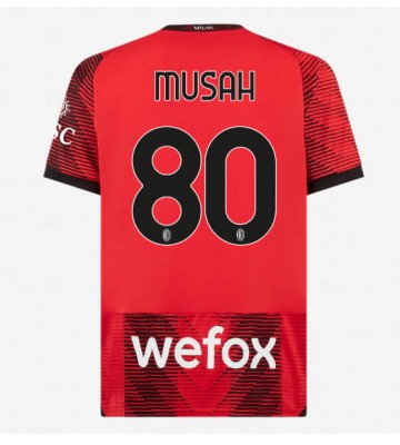 AC Milan Yunus Musah #80 Primera Equipación 2023-24 Manga Corta